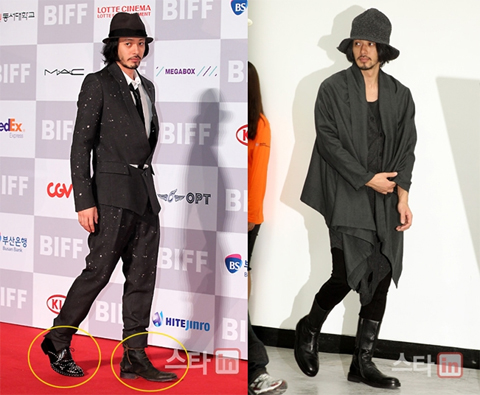 오다기리 조, BIFF 패션 종결···`파격과 난감 사이`