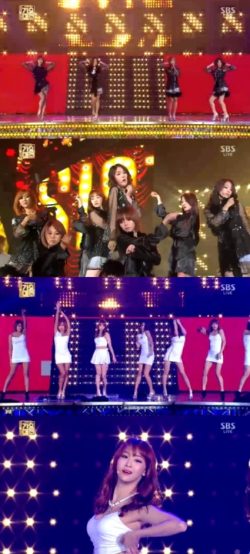 ''SBS 가요대전'' 씨스타 탈의 퍼포먼스, 검정 시스루 원피스 벗어 던지니…