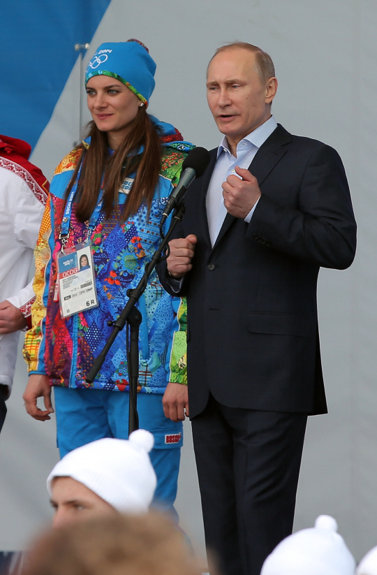 [포토] <올림픽> 입촌식에 모습 드러낸 푸틴 대통령