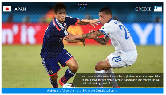 [브라질 2014] FIFA “日, 10명 뛴 그리스 못당해냈다” 혹평