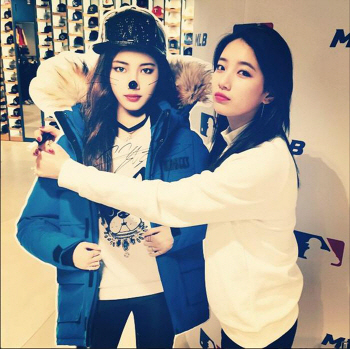 수지, 등신대 포옹하며 "수고가 많다" 깜찍+발랄