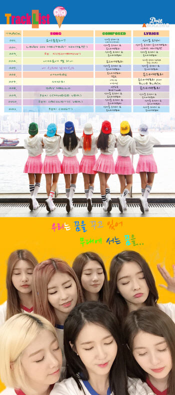 다이아, 데뷔앨범에 한곡 추가 '11곡' 트랙리스트 공개