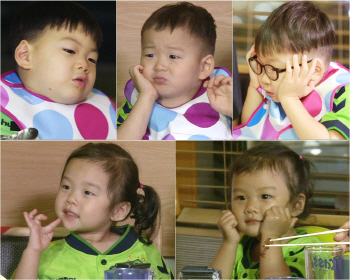 '슈퍼맨' 삼둥이-설아·수아, 귀요미 표정 배틀 '깜찍'