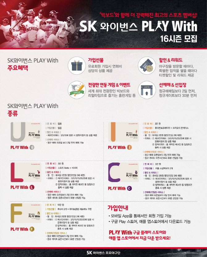 SK와이번스 ‘2016시즌 PLAY With 회원’ 모집