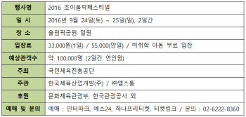 올림픽공원, 2016 조이올팍페스티벌 개최