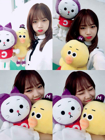 I.O.I 최유정, 인형들 사이 '귀요미'…'너무너무너무' 귀여워