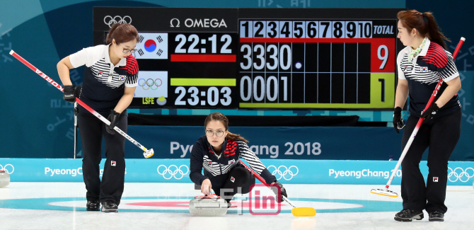 [포토]한국 여자 컬링, OAR도 11대 2 완파