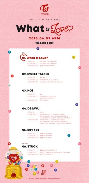 트와이스, '왓 이즈 러브?' 트랙리스트 공개 '멤버 작사 참여'