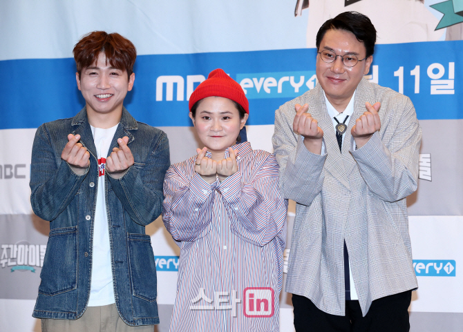 [포토]유세윤-김신영-이상민, '아이돌을 사랑합니다'