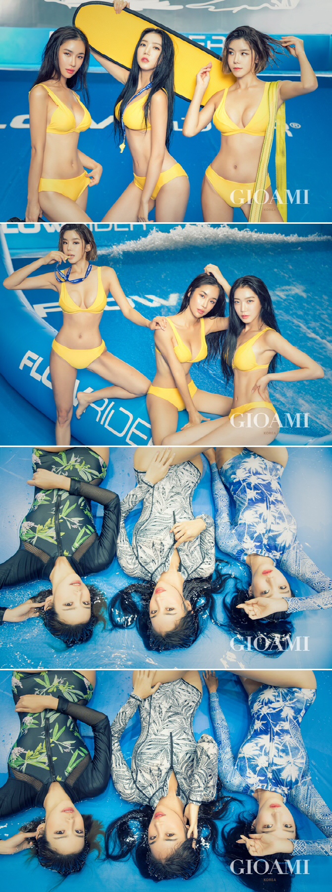 '모델 삼총사' 권은진·정하은·제스, 서핑 화보 공개