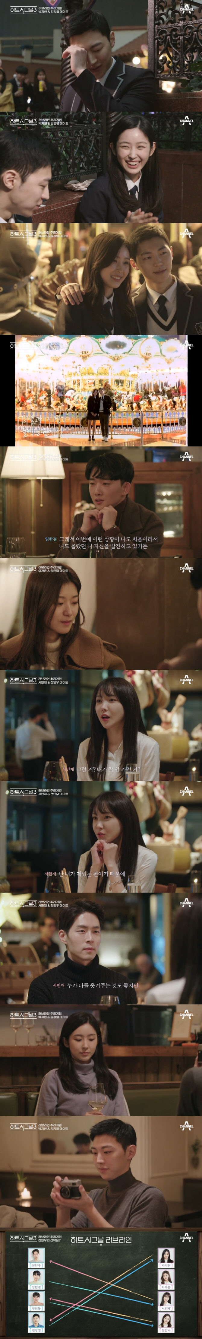 '하트시그널 시즌3' 두번째 데이트→러브라인 변동…박지현♡김강열