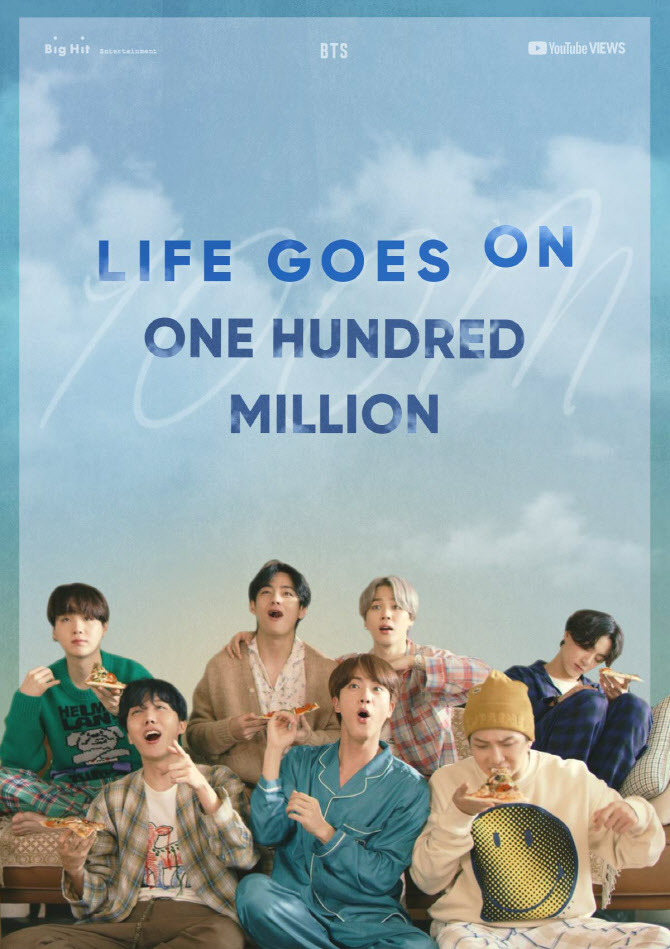 BTS '라이프 고즈 온', 이틀 만에 1억뷰 돌파