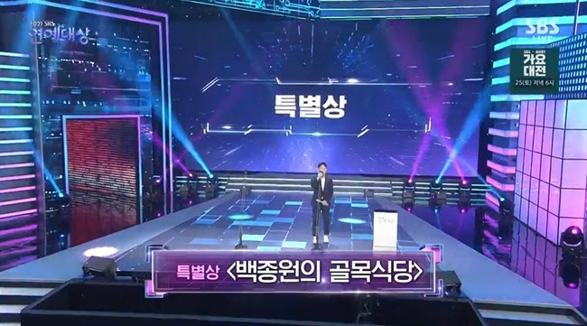 '골목식당' 종영 앞두고 특별상…"자영업자 힘내시길" [2021 SBS 연예대상]