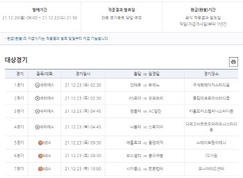 '토토 언더오버' 45회차, 22일 오후 9시50분 발매 마감