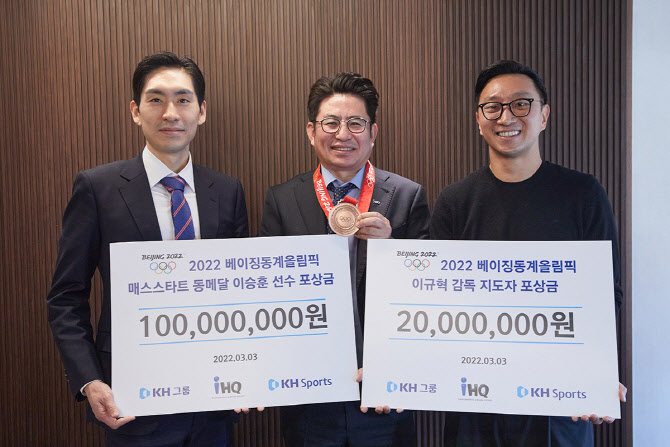 KH그룹, 베이징올림픽 동메달 이승훈에 포상금 1억 지급