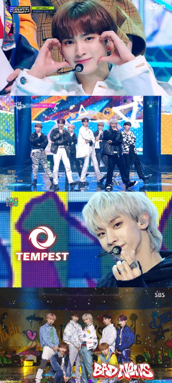 템페스트, 음방 1위 후보→초동 7.5만장… 성공적 데뷔 신고식
