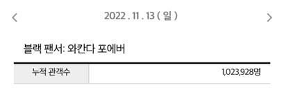 영화 ‘블랙 팬서2’ 개봉 5일째 100만 관객 돌파