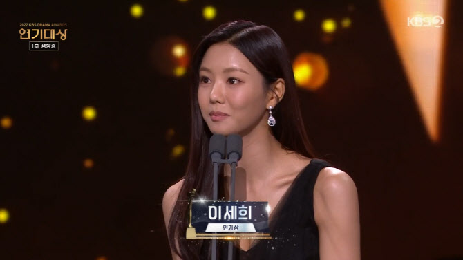 '인기상' 이세희 "어리둥절…이 상 진짜 최고!"[2022 KBS 연기대상]