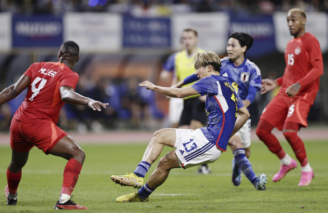 거침없는 일본, 캐나다도 4-1 대승...A매치 5연승 동안 22골