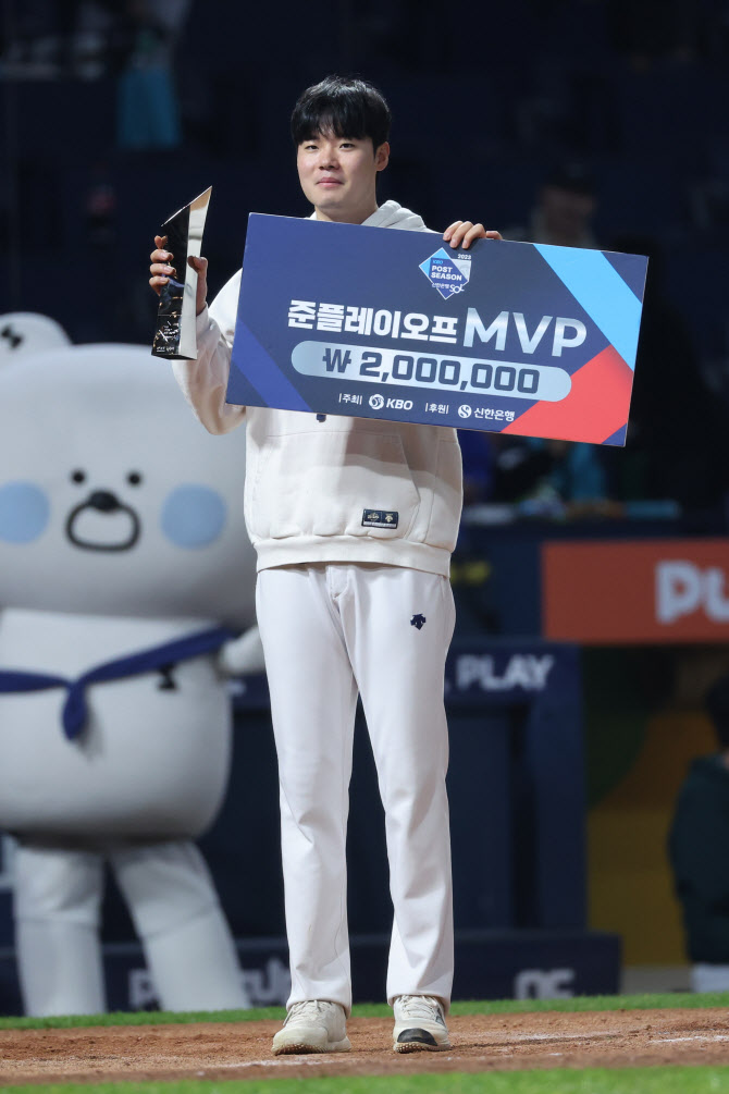 '1승 2홀드' NC 김영규, 준PO MVP..."미친 선수 많아 전혀 기대 안했는데"