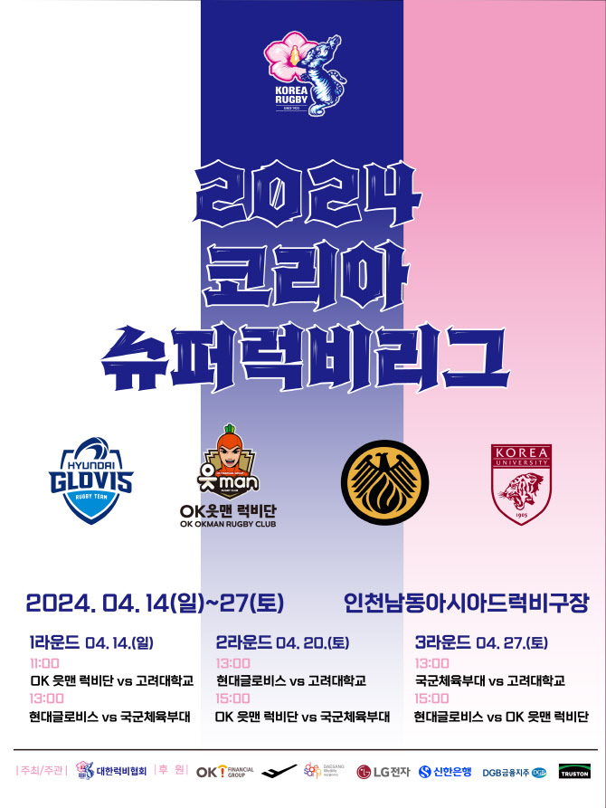 韓럭비 최대 축제 ‘2024 코리아 슈퍼럭비리그' 개막...총 4개팀 경합