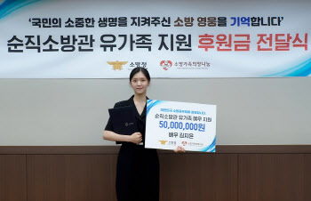 김지은, 순직 소방공무원·유가족 위해 5000만원 기부