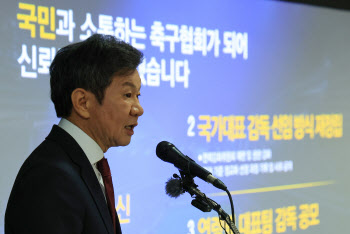 “신뢰 회복 약속드린다” 정몽규, 감독 선임 방식 등 공약 발표