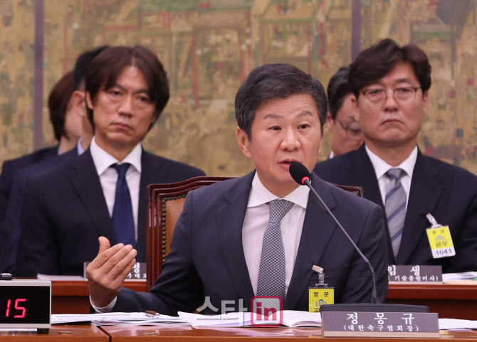 축구협회 손 들어준 법원, 집행 정지 신청 인용에 정몽규 ‘방긋’