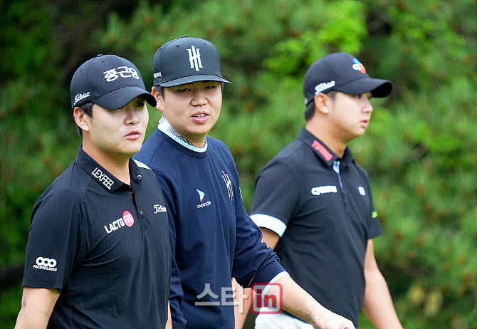 [포토] 김민규, 장유빈, 최승빈 '한국골프의 영건 파워'