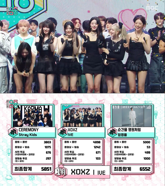 아이브, '음악중심'도 1위… 71번째 음방 트로피