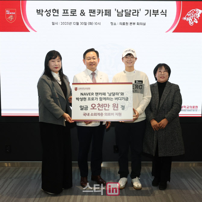 박성현, 팬클럽과 함께 고대의료원에 5000만원 기부