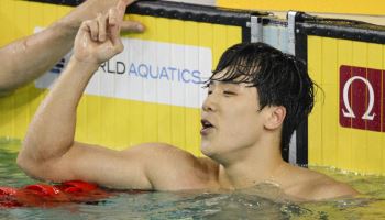 지유찬, 자유형 50m 亞 신기록으로 결승행…계영 800m는 ‘메달 실패’