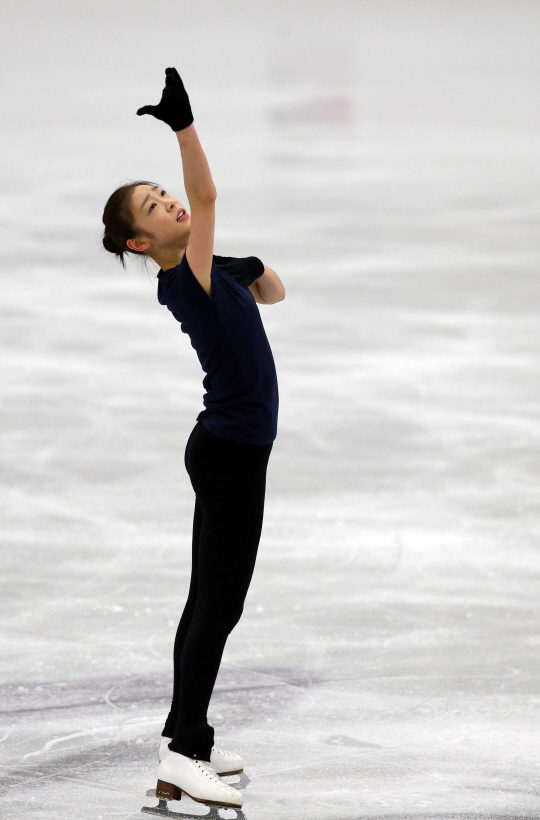  프리경기 앞두고 훈련하는 김연아                                                                                                                                                                  