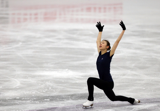  프리경기 앞두고 훈련하는 김연아                                                                                                                                                                  