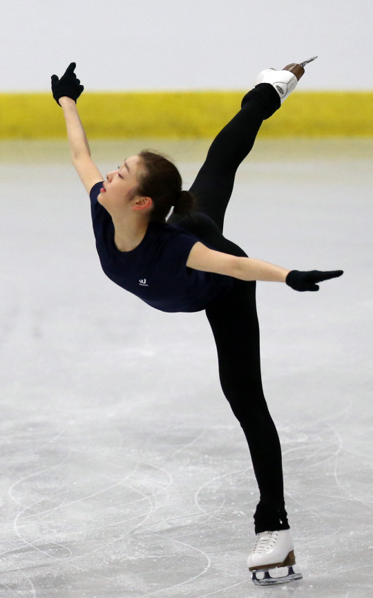  프리경기 앞두고 훈련하는 김연아                                                                                                                                                                  