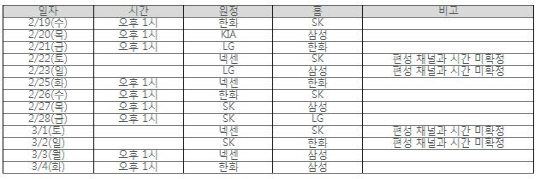 오키나와 리그, 사상 첫 국내 생중계