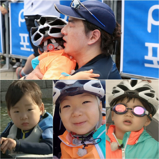 '슈퍼맨~' 송일국 삼둥이 부자, 철인 삼종경기 눈물                                                                                                                                              