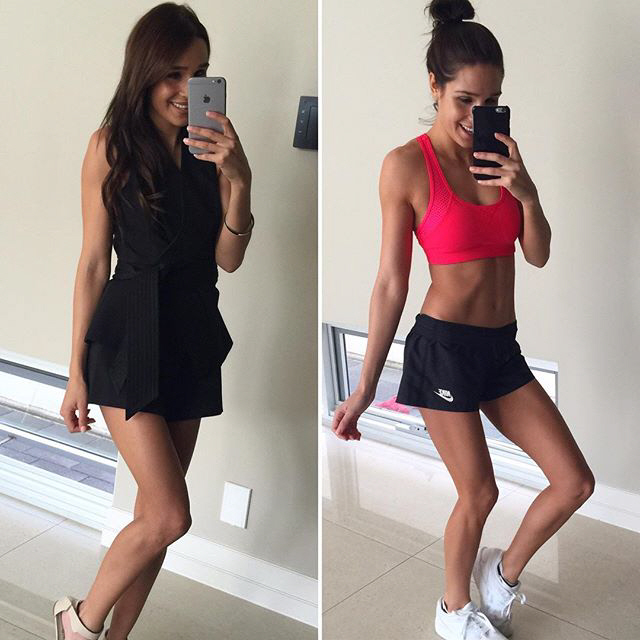  `카일라 잇신스` 검정 원피스와 운동복                                                                                                                                                             