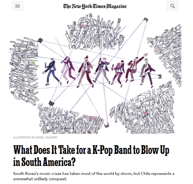 美NYT, 방탄소년단 집중 조명…“남미 인기 비결은?”