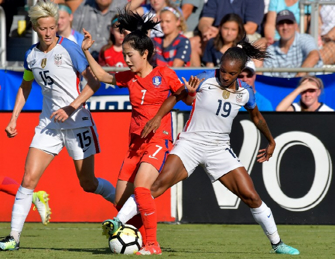 한국 여자축구, 최강 미국에 0-6 완패...원정 평가전 2연패