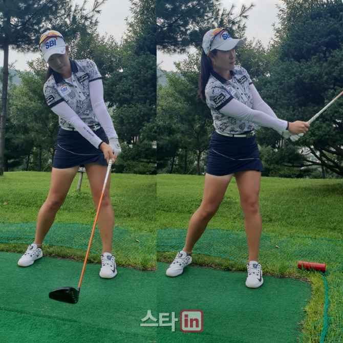 KLPGA '장타퀸' 김아림 “장타치려면 왼팔부터 확 펴주세요”