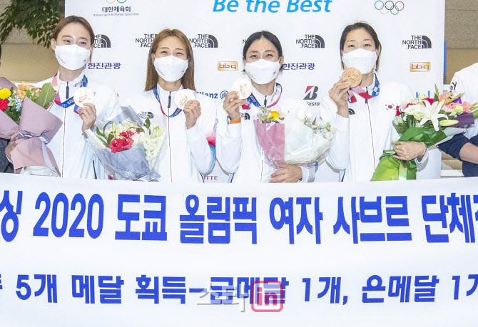 2020 도쿄올림픽 여자 펜싱 사브르팀 귀국                                                                                                                                                           