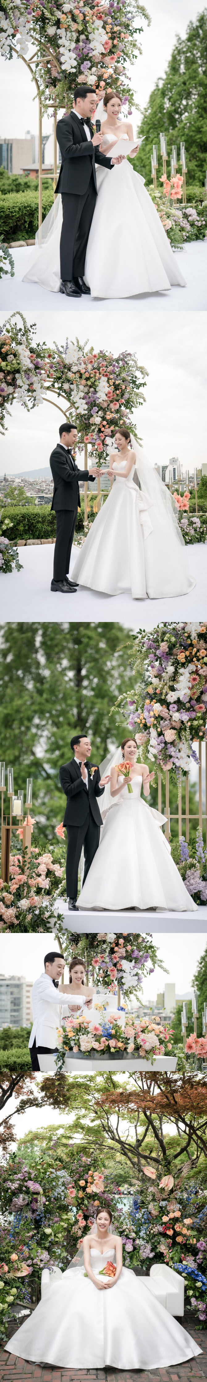 '함박 웃음'…손담비♥이규혁, 결혼식 본식 사진 공개