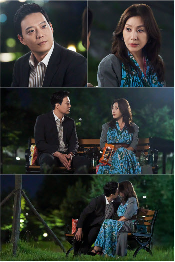 '아씨두리안' 최명길, 공원에서 연하남과 입맞춤