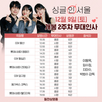 '싱글 인 서울' 2주차 무대인사 확정…이동욱·임수정 관객 플러팅-ing