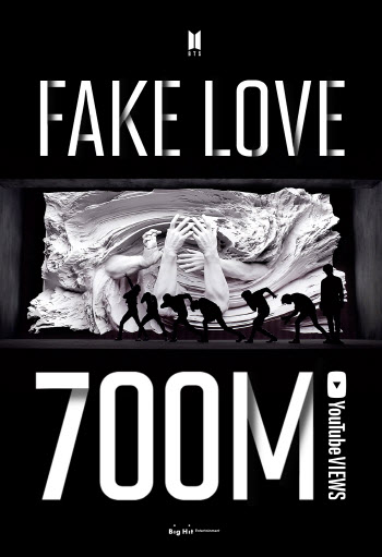 방탄소년단 'FAKE LOVE' 7억뷰 돌파…BTS 3번째 기록