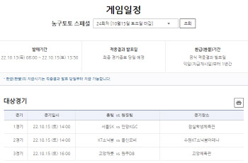 KBL 개막전 대상, 농구토토 스페셜 24회차 발매