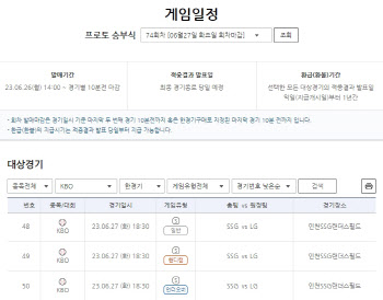 KBO 'SSG-LG전' 대상 프로토 승부식 한경기구매 게임 발매