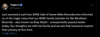 WWE 슈퍼스타 브레이 와이엇, 36세 일기로 요절...사망원인은 심장마비